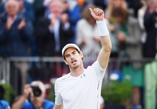 Great Britain's Andy Murray celebrates