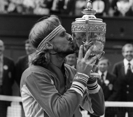Bjorn Borg on Centre Court at Wimbledon