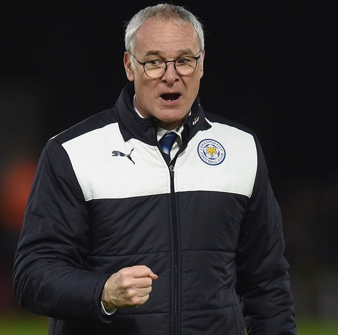 Leicester City's Claudio Ranieri celeberates his team's win