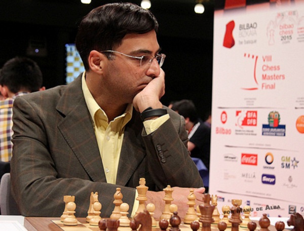 India's Viswanathan Anand looks pensive 