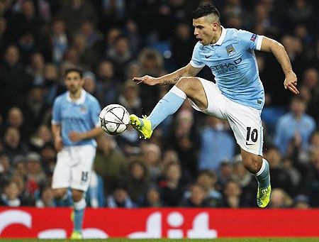 Manchester City's Sergio Aguero in action
