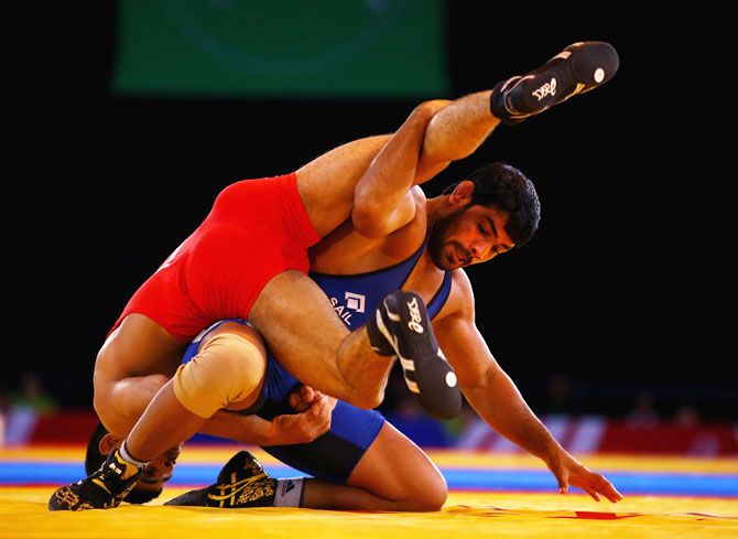 India's Sushil Kumar in action