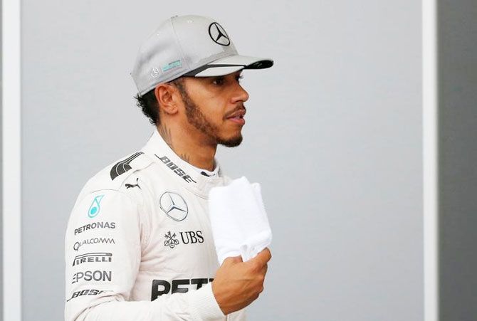 Mercedes' British driver Lewis Hamilton