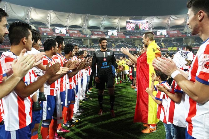 Former England keeper and Kerala Blasters' marquee player is applauded by fellow players at ISL match