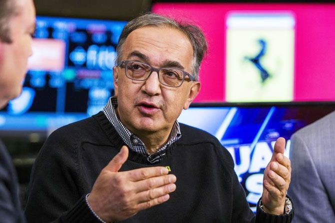 FCA Chief Executive and Ferrari Chairman Sergio Marchionne speaks during an interview