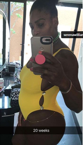 The pictire and caption that Serena Williams posted on Snapchat that has created a lot of buzz across social media platforms