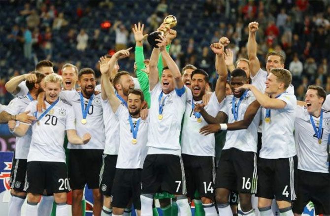 Germany players are ecstatic on winning the Confederations Cup on Sunday