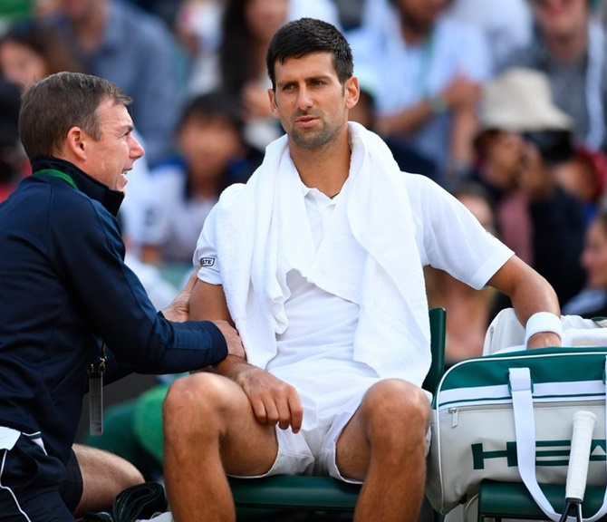 Novak Djokovic forced to retire during Wimbledon