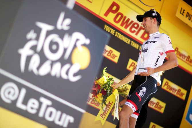 Dutchman Bauke Mollema, riding for Trek - Segafredo won the 189.5-km stage from Laissac-Severac L'Eglise to Le-Puy-en-Velay during Tour de France on Sunday
