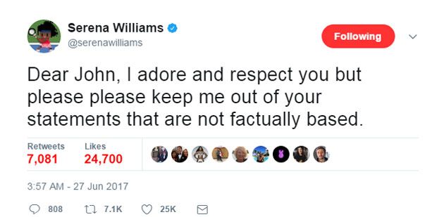 Serena Williams tweet