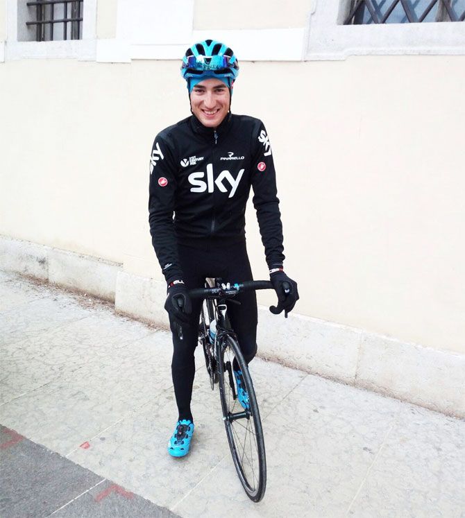 Team Sky's cyclist Gianni Moscon