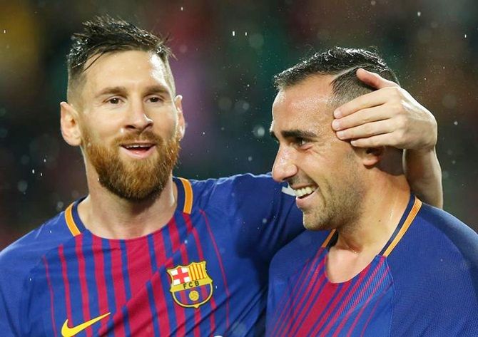 Lionel Messi and Paco Alcacer