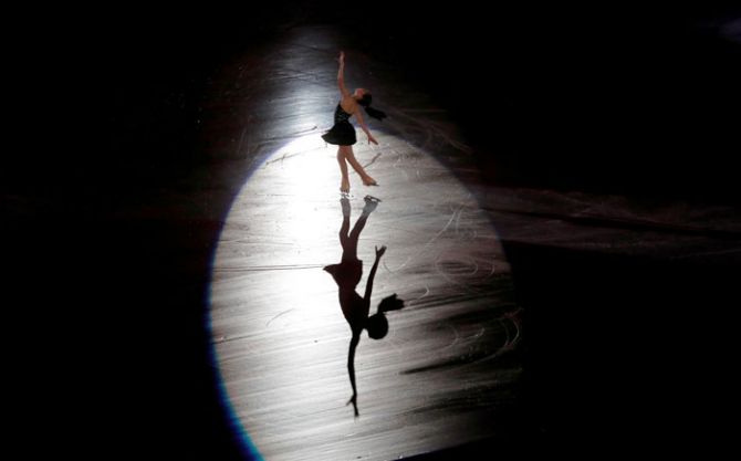 Japan's Hanna Yoshida performs during a figure-skating concert in Osaka on Sunday