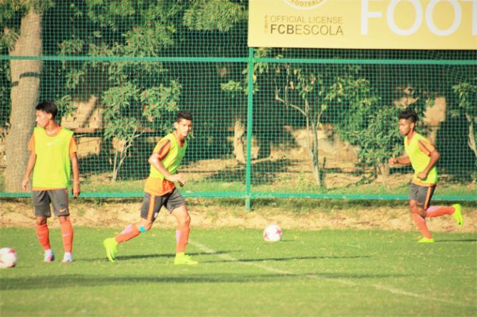 India's Jitendra going through the paces during a training session on Thursday