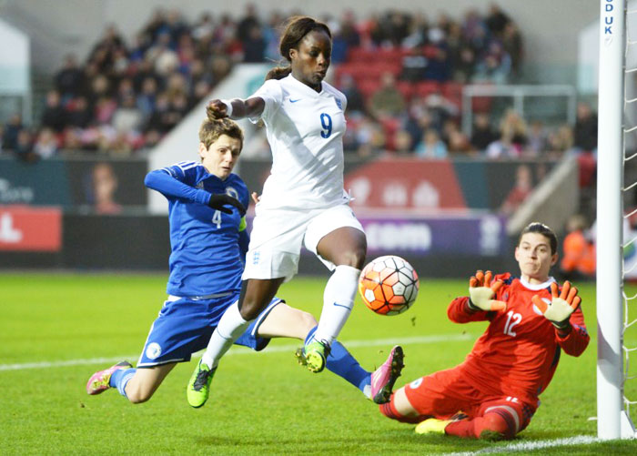 England's Eniola Aluko in action 
