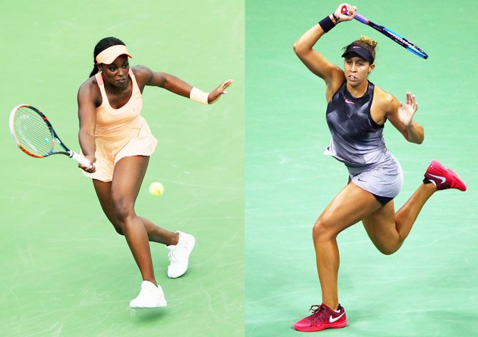 A composite image of 2017 US Open Women's Finalists Sloane Stephens (left) and Madison Keys 