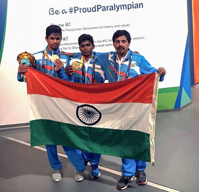 Varun Bhati, Mariyappan Thangavelu and Satyanarayana Shimoga at the Rio Olympics