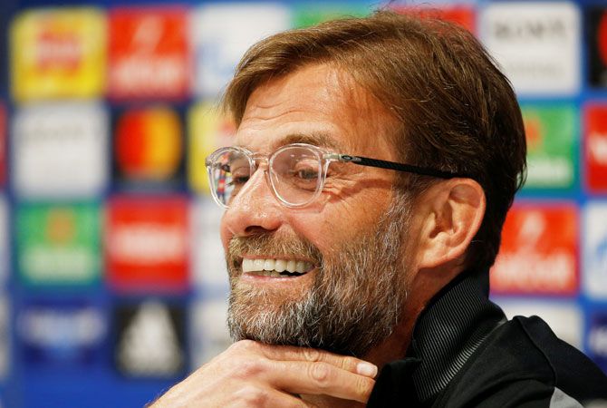 Liverpool manager Juergen Klopp during the press conference 