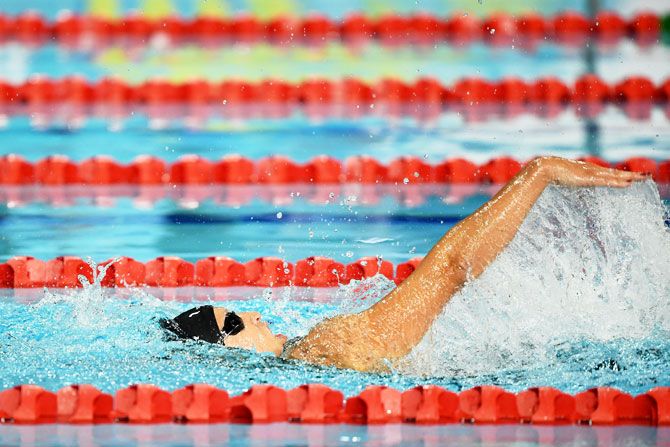 New Zealand's Sophie Pascoe competes during the women's SM10 200m individual medley final at Optus Aquatic Centre