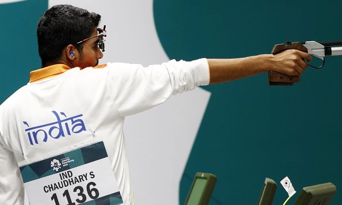 India's Saurabh Chaudhary teamed with Manu Bhaker to win a mixed gold on the final day of the Asian Airgun Championship in Kuwait on Friday