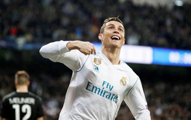 Ronaldo celebrates after scoring