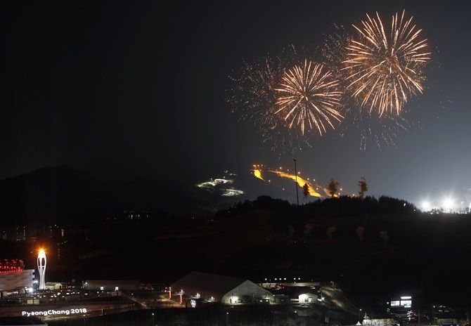 A magical display of Fireworks during the closing ceremony