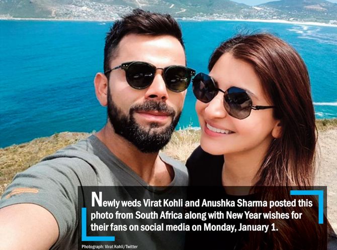 Newly weds Virat Kohli and Anushka Sharma posted this photo from South Africa along with New Year wishes for their fans on social media on Monday, January 1