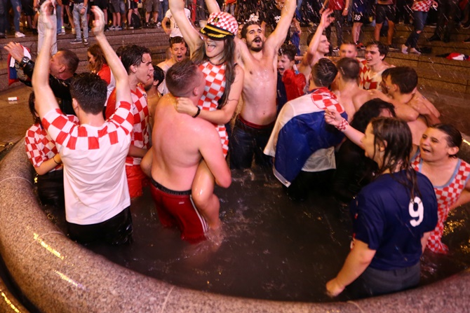 PHOTOS: Jubilant Croatia fans revel in World Cup semis win over England