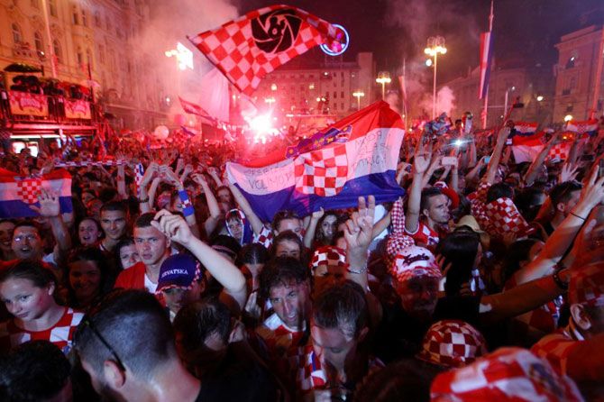 Ecstatic Croatia fans during celebrations