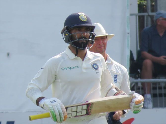 India's Dinesh Karthik bats during his innings of 82 not out on Day 1 of the practice match against Essex in Chelmsford on Wednesday