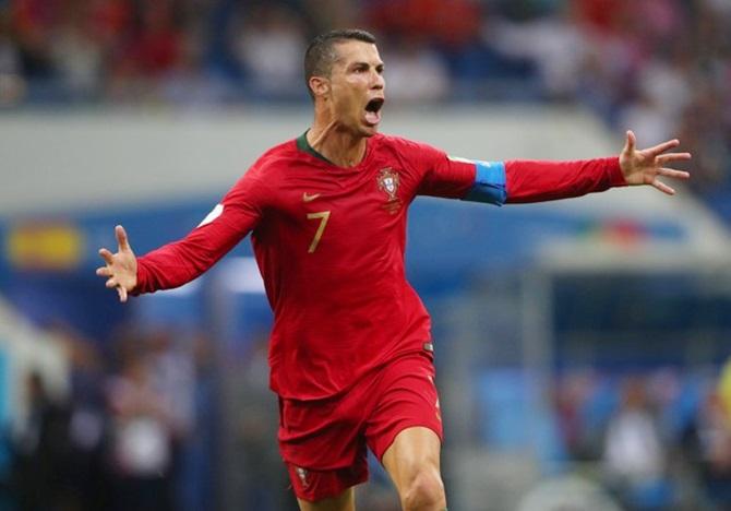 Ronaldo celebrates after scoring from a free-kick