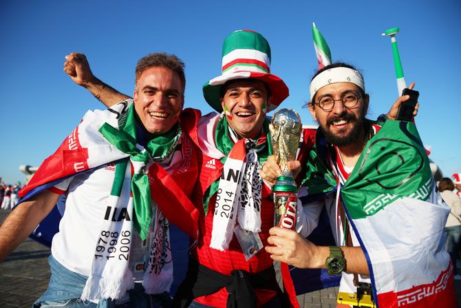 Iran fans before the match between Iran and Spain on Wednesday