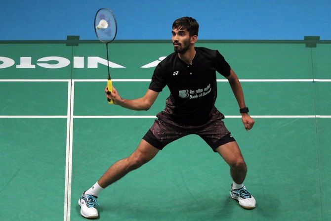 India's Kidambi Srikanth in action during the Celcom Axiata Badminton Malaysia Open 2018 