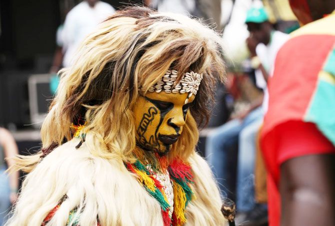 A distraught Senegal fan in Dakar