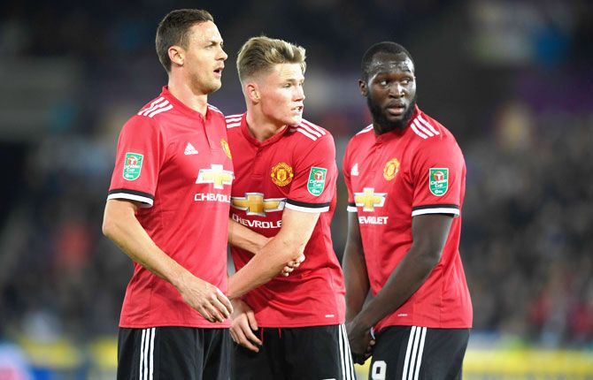 Manchester United's Nemanja Matic (left) and Scott McTominay (centre) came in for praise from Mourinho