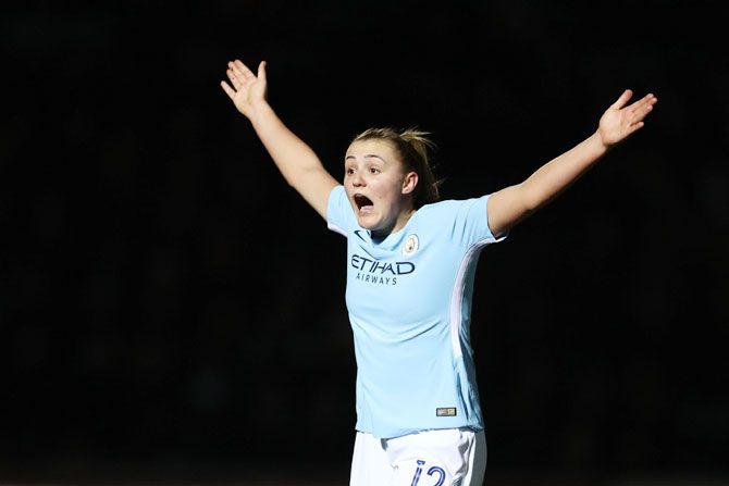 Manchester City Ladies' Georgia Stanway reacts during the WSL Continental Cup Final against Arsenal (Image used for representational purposes)