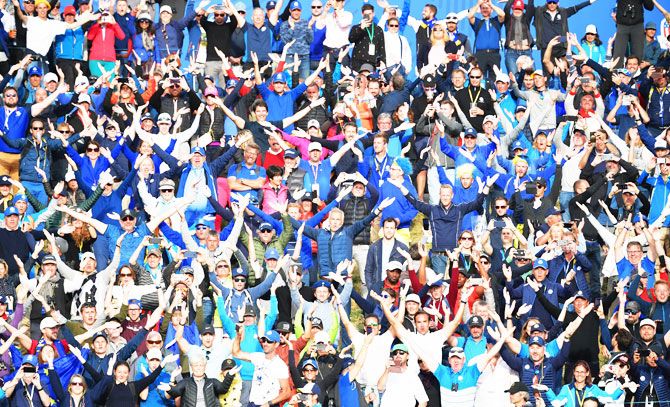 Every day, a wall of noise welcomed players to the tee with the yellow-and-blue clad "Guardians of the Ryder Cup" group orchestrating the chanting and the "thunder-clap" popularised by Icelandic soccer fans during the 2016 European championship