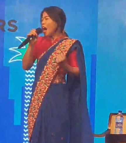 Mary Kom sings at the Goa Fest