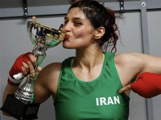 Sadaf Khadem beat a French boxer, Anne Chauvin, in the bout, which took place in western France on Saturday