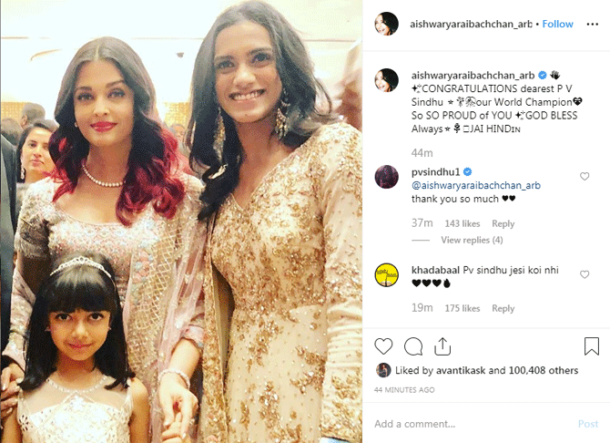 Aishwarya Rai Bachchan's post on Instagram