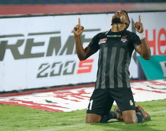 ATK's Roy Krishna netted a brace including an injury time winner in the ISL match against NorthEast United FC on Sunday