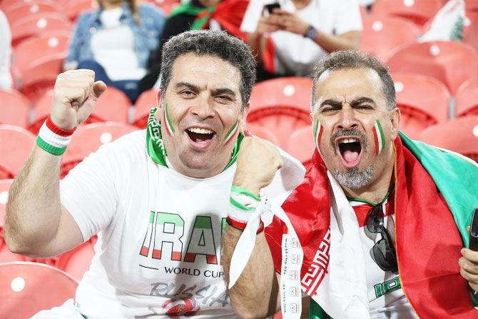 Iran fans celebrate victory over Yemen