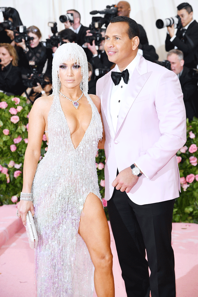 Singer-actor Jennifer Lopez and her fiance, former American football player Alex Rodriguez attend The 2019 Met Gala Celebrating Camp: Notes on Fashion at Metropolitan Museum of Art in New York City on Monday