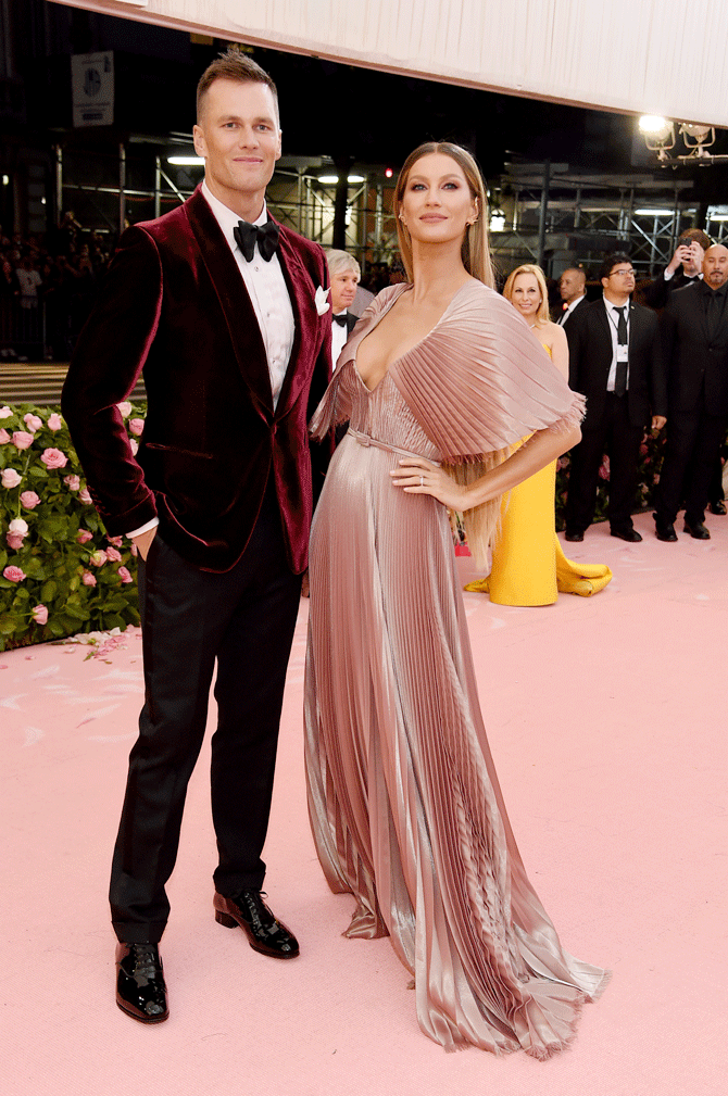Tom Brady and Gisele Bündchen attend The 2019 Met Gala Celebrating Camp: Notes on Fashion at Metropolitan Museum of Art in New York City on Monday