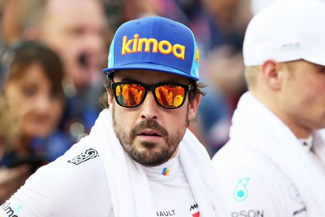The double Formula One world champion, Fernando Alonso's No. 66 McLaren Racing Chevrolet slid into the wall on the exit of Turn 3 before skidding across the track and into the interior barrier and striking the outside barrier again.