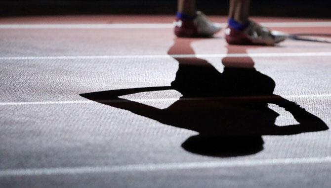 General view of Bahrain's Salwa Eid Naser's shoes before the women's 400 metres final 