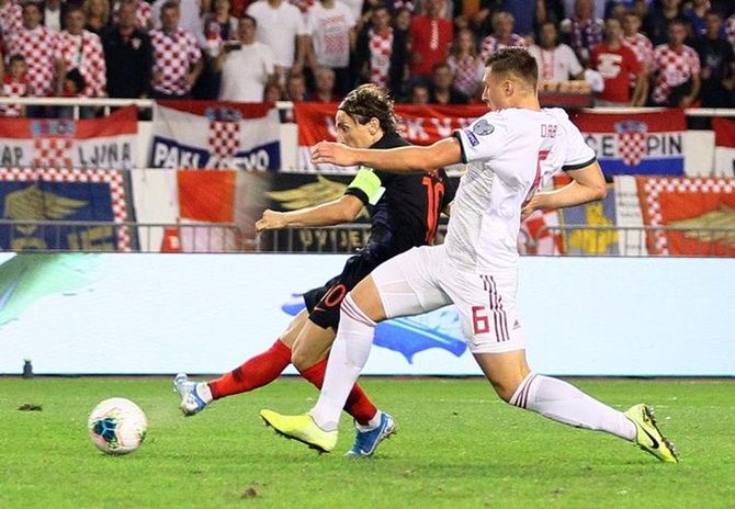 Luka Modric opens the scoring for Croatia.