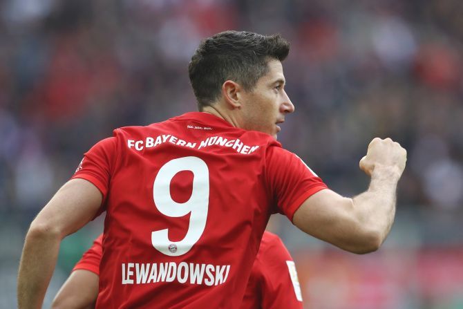 Bayern forward Robert Lewandowski scored his 12th league goal for the club this season
