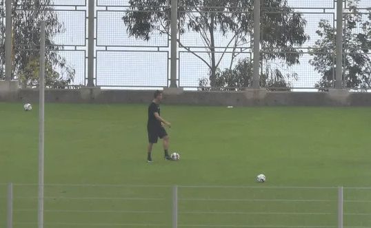 In photos spread across social media, Cristiano Ronaldo is seen training at Madeira's national stadium 