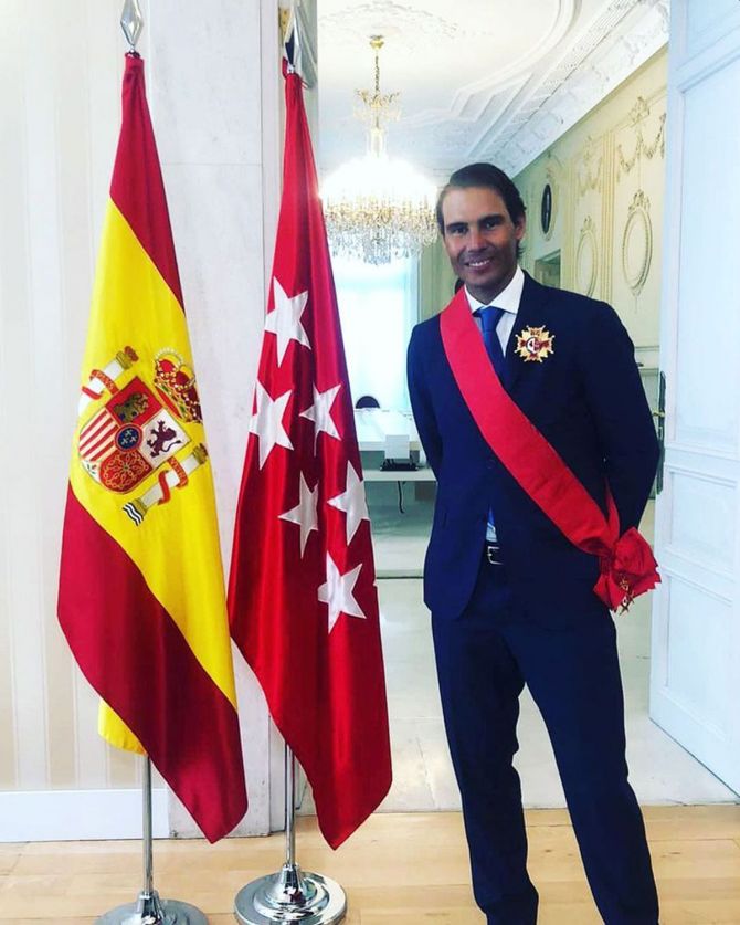 Rafael Nadal after being honoured with the Grand Cross of the Order of the Second of May 